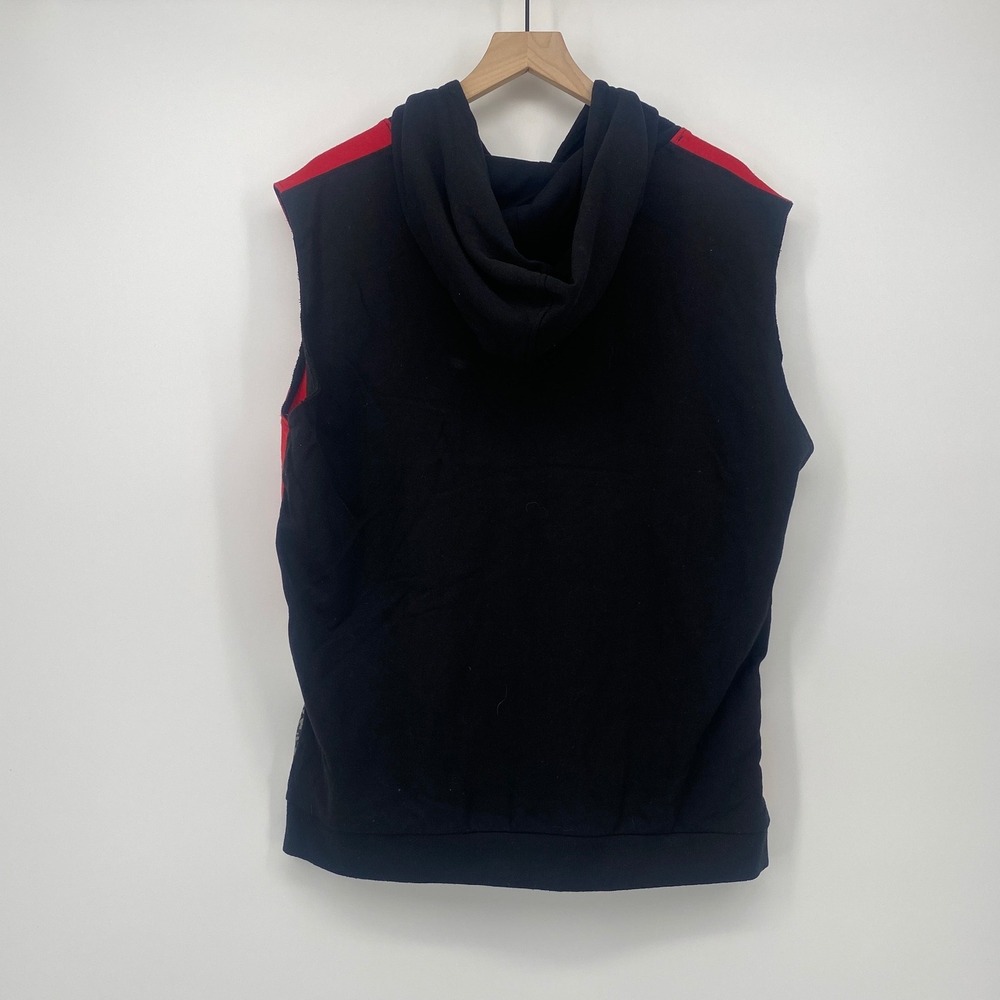 NBA Chicago Bulls Sleeveless Hoodie Vest Mens Large Black Red Graphic Basketball - Picture 2 of 6